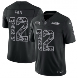 Men Seattle Seahawks  12 Fan Black F U S E  2026 Salute to Service Limited Stitched Football Jersey