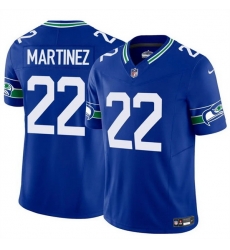 Men Seattle Seahawks 22 Damien Martinez Royal 2025 F U S E Throwback Vapor Limited Stitched Football Jersey Men Seattle Seahawks 22 Damien Martinez Royal 2025 F U S E Throwback Vapor Limited Stitched Football Jersey