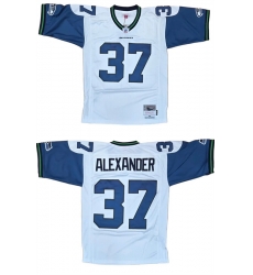 Men Seattle Seahawks 37 Shaun Alexander White Stitched Football Jersey Men Seattle Seahawks 37 Shaun Alexander White Stitched Football Jersey