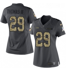 Womens Nike Seattle Seahawks 29 Earl Thomas III Limited Black 2016 Salute to Service NFL Jersey