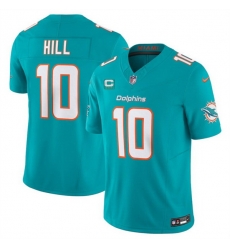 Men Miami Dolphins 10 Tyreek Hill Aqua F U S E With 3 Star C Patch Vapor Limited Stitched Football Jersey