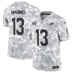 Men Miami Dolphins 13 Dan Marino 2024 Arctic Camo Salute To Service Limited Stitched Football Jersey