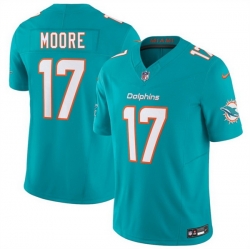 Men Miami Dolphins  17 Trey Moore Aqua 2026 Draft F U S E  Vapor Limited Stitched Football Jersey