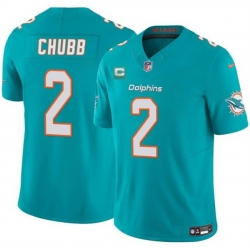 Men Miami Dolphins 2 Bradley Chubb Aqua 2025 F U S E  With 1 Star C Patch Vapor Limited Stitched Football Jersey