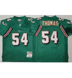 Men Miami Dolphins 54 Zach Thomas Aqua Throwback Stitched Football Jersey Men Miami Dolphins 54 Zach Thomas Aqua Throwback Stitched Football Jersey