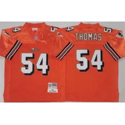 Men Miami Dolphins 54 Zach Thomas Orange Throwback Stitched Football Jersey