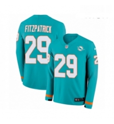 Mens Nike Miami Dolphins 29 Minkah Fitzpatrick Limited Aqua Therma Long Sleeve NFL Jersey