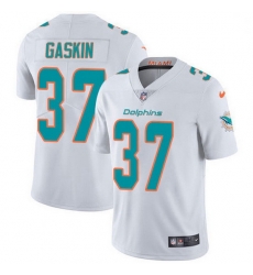 Nike Miami Dolphins 37 Myles Gaskin White Men Stitched NFL Vapor Untouchable Limited Jersey