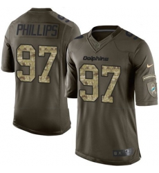 Nike Dolphins #97 Jordan Phillips Green Youth Stitched NFL Limited Salute to Service Jersey