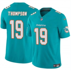 Youth Miami Dolphins 19 Skylar Thompson Aqua 2023 F U S E Vapor Limited Stitched Football Jersey