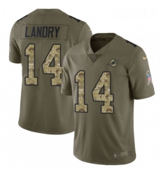 Youth Nike Miami Dolphins 14 Jarvis Landry Limited OliveCamo 2017 Salute to Service NFL Jersey