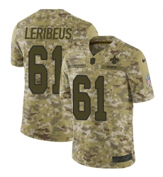 Limited Nike Camo Mens Josh LeRibeus Jersey NFL 61 New Orleans Saints 2018 Salute to Service