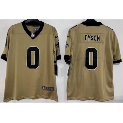 Men New Orleans Saints  0 Jordyn Tyson Gold 2026 Vapor Limited Stitched Football Jersey