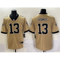 Men New Orleans Saints 13 Michael Thomas Gold Alternate Vapor Limited Stitched Football Jersey