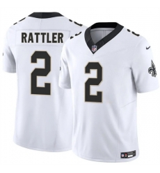 Men New Orleans Saints 2 Spencer Rattler White 2025 F U S E Vapor Limited Stitched Football Jersey