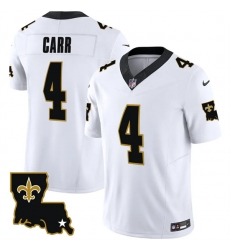 Men New Orleans Saints 4 Derek Carr White 2023 F U S E  1987 Legacy Vapor Stitched Jersey