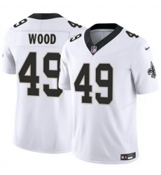 Men New Orleans Saints 49 Zach Wood White 2025 F U S E Vapor Limited Stitched Football Jersey
