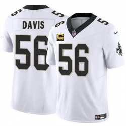 Men New Orleans Saints 56 DeMario Davis White 2025 F U S E With 4 Star C Patch Vapor Limited Stitched Football Jersey