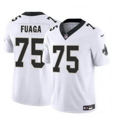 Men New Orleans Saints 75 Taliese Fuaga White 2024 Draft F U S E Vapor Limited Stitched Football Jersey