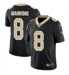 Men New Orleans Saints 8 Archie Manning 2021 Black Vapor Untouchable Limited Stitched Jersey