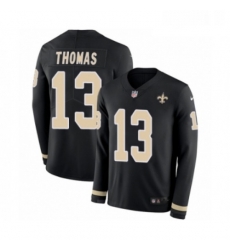 Mens Nike New Orleans Saints 13 Michael Thomas Limited Black Therma Long Sleeve NFL Jersey