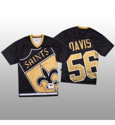 NFL New Orleans Saints 56 Demario Davis Black Men Mitchell  26 Nell Big Face Fashion Limited NFL Jersey