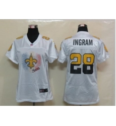 Nike Womens New Orleans Saints #28 Ingram White Jerseys