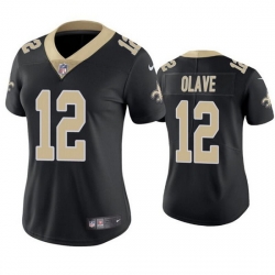 Women New Orleans Saints 12 Chris Olave Black Vapor Untouchable Limited Stitched Jersey