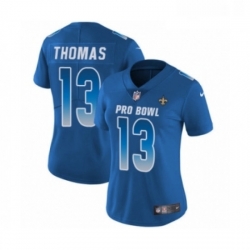 Womens Nike New Orleans Saints 13 Michael Thomas Limited Royal Blue NFC 2019 Pro Bowl NFL Jersey