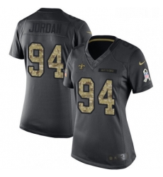 Womens Nike New Orleans Saints 94 Cameron Jordan Limited Black 2016 Salute to Service NFL Jersey