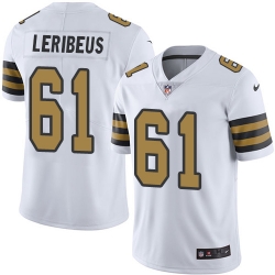 Limited Nike White Youth Josh LeRibeus Jersey NFL 61 New Orleans Saints Rush Vapor Untouchable