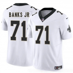 Youth New Orleans Saints 71 Kelvin Banks Jr White 2025 Draft F U S E Vapor Limited Stitched Football Jersey