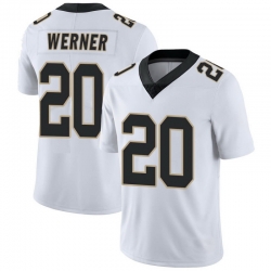 Youth New Orleans Saints Pete Werner #20 White Vapor Limited Stitched NFL Jersey