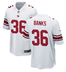 Men New York Giants 36 Deonte Banks White 2023 Draft Stitched Game Jersey