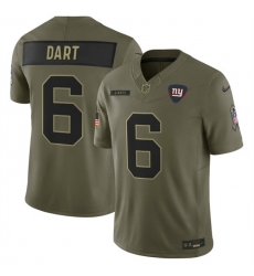 Men New York Giants 6 Jaxson Dart Olive 2025 F U S E  Salute to Service Limited Stitched Football Jersey