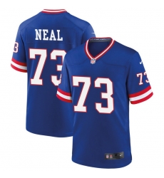 Men New York Giants 73 Evan Neal Royal Classic Retired Player Stitched Game Jersey