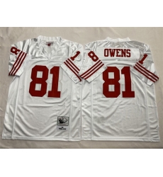 Men New York Giants 81 Terrell Owens White Throwback Stitched Football Jersey Men New York Giants 81 Terrell Owens White Throwback Stitched Football Jersey