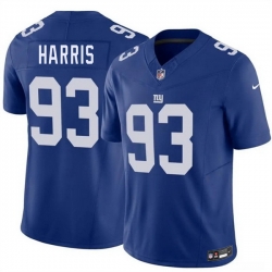 Men New York Giants  93 Shelby Harris Blue 2026 F U S E  Vapor Untouchable Limited Stitched Jersey