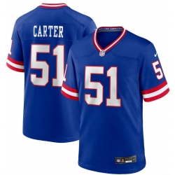 Men Nike Abdul Carter Royal New York Giants #51 Blue Rush Stitched NFL Jersey