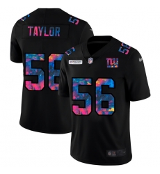 New York Giants 56 Lawrence Taylor Men Nike Multi Color Black 2020 NFL Crucial Catch Vapor Untouchable Limited Jersey