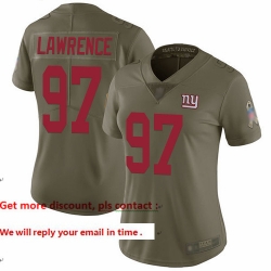 Giants 97 Dexter Lawrence Olive Women Stitched Football Limited 2017 Salute to Service Jersey