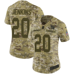 Nike Giants #20 Janoris Jenkins Camo Women Stitched NFL Limited 2018 Salute to Service Jersey