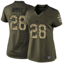 Nike Giants #28 Eli Apple Green Womens Stitched NFL Limited Salute to Service Jersey