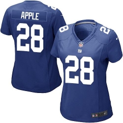 Nike Giants #28 Eli Apple Royal Blue Team Color Womens Stitched NFL Elite Jersey