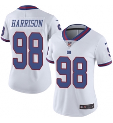 Nike Giants #98 Damon Harrison White Womens Stitched NFL Limited Rush Jersey