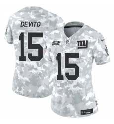 Women New York Giants 15 Tommy DeVito 2024 F U S E Arctic Camo Salute To Service Limited Stitched Football Jersey