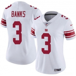 Women New York Giants 3 Deonte Banks White Vapor Stitched Jersey