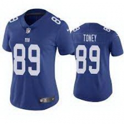 Women Nike New York Giants 89 Kadarius Toney Blue Vapor Untouchable Limited Jersey