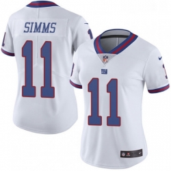 Womens Nike New York Giants 11 Phil Simms Limited White Rush Vapor Untouchable NFL Jersey