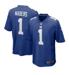 Youth New York Giants 1 Malik Nabers Blue 2024 F U S E Blue Limited Stitched Jersey